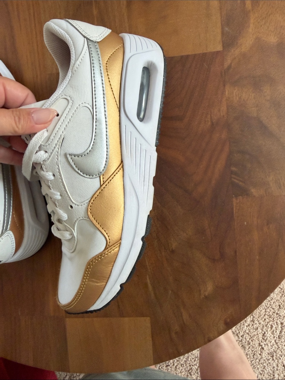 Nike Air Max SC White Sneakers with Gold Trim - Picture 7 of 10